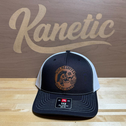 Give Me Coffee or Give Me Death Skull Patch Hat