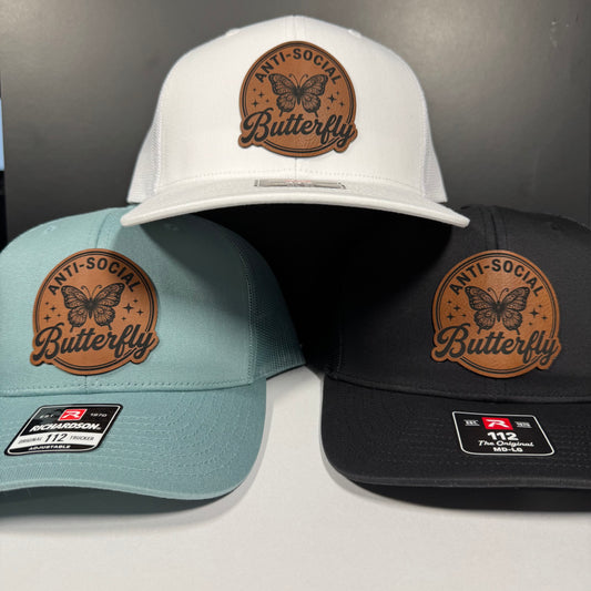 Anti-Social Butterfly Patch Hat – Funny Trendy Trucker Cap