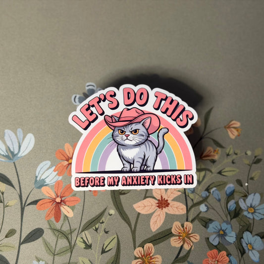 Anxiety cat sticker