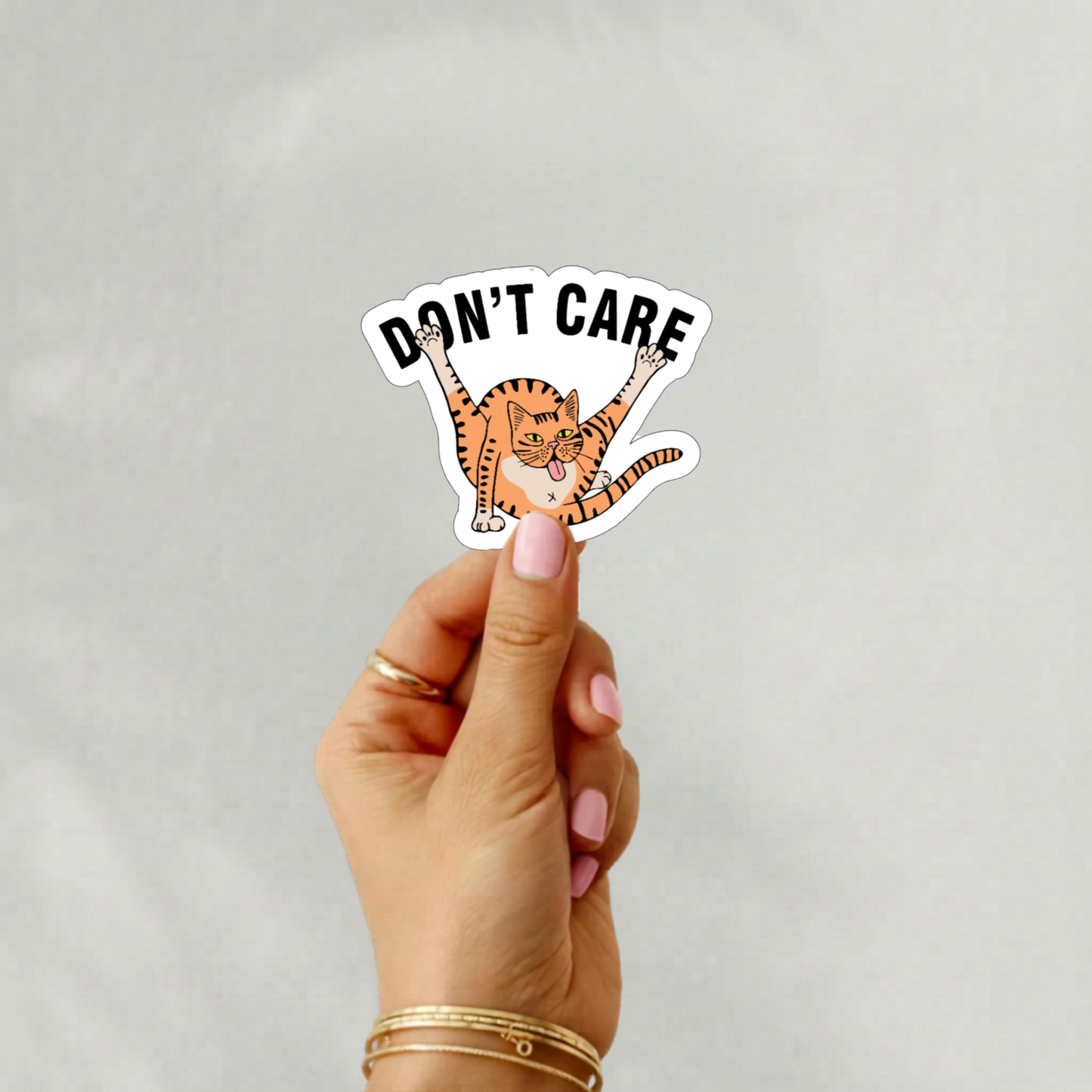Don't Care Cat Sticker
