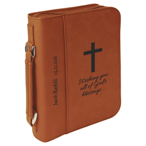 Leatherette Book/Bible Cover with Handle & Zipper