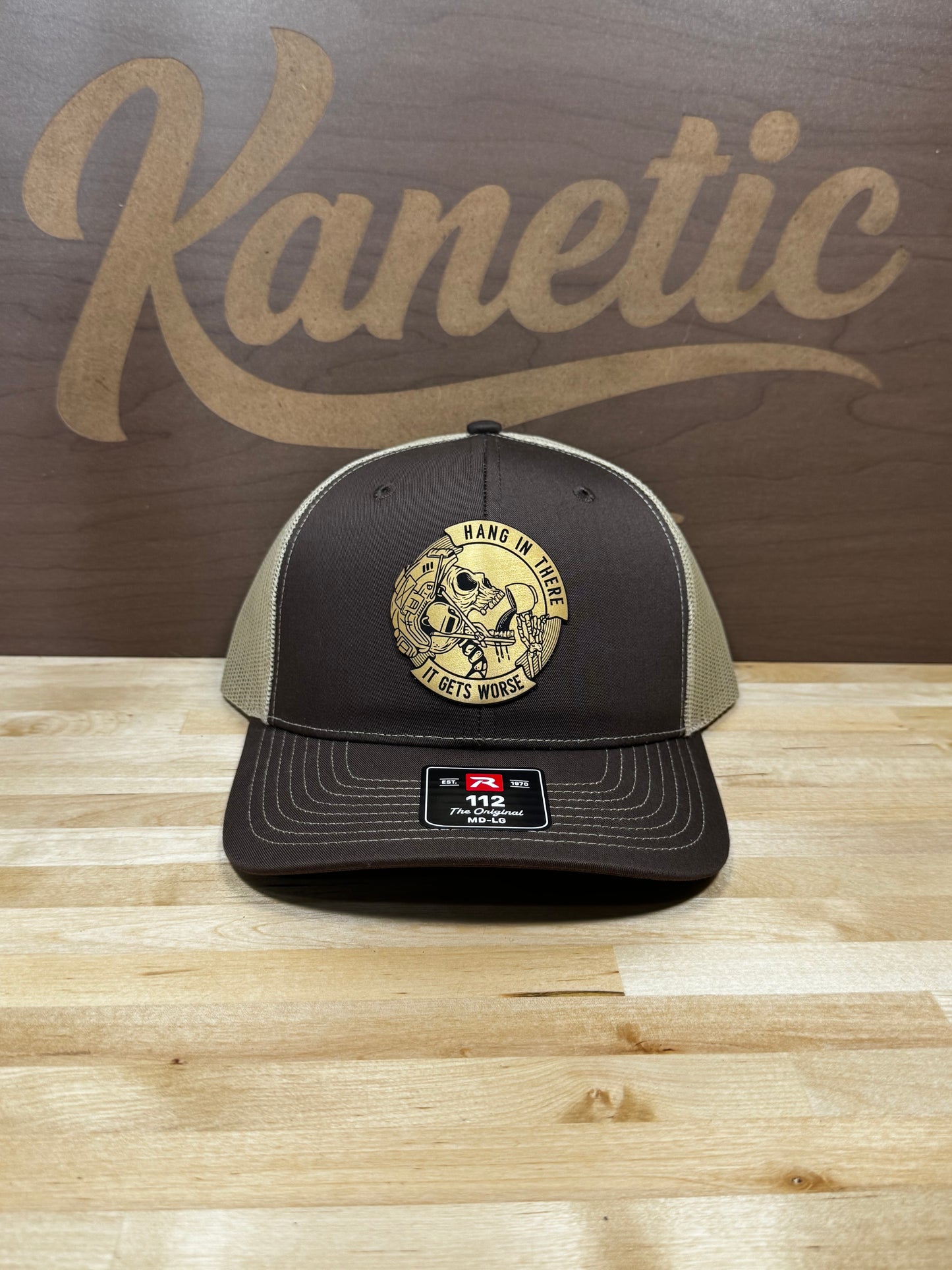 Hang In There It Gets Worse Skeleton Patch Hat